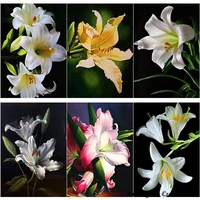 5d diy diamond painting lily embroidery full round square drill cross stitch kits flower mosaic picture handmade home decoration