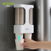 ecoco disposable paper cups dispenser plastic cup holder for dispenser wall mounted automatic cup storage rack cups containe