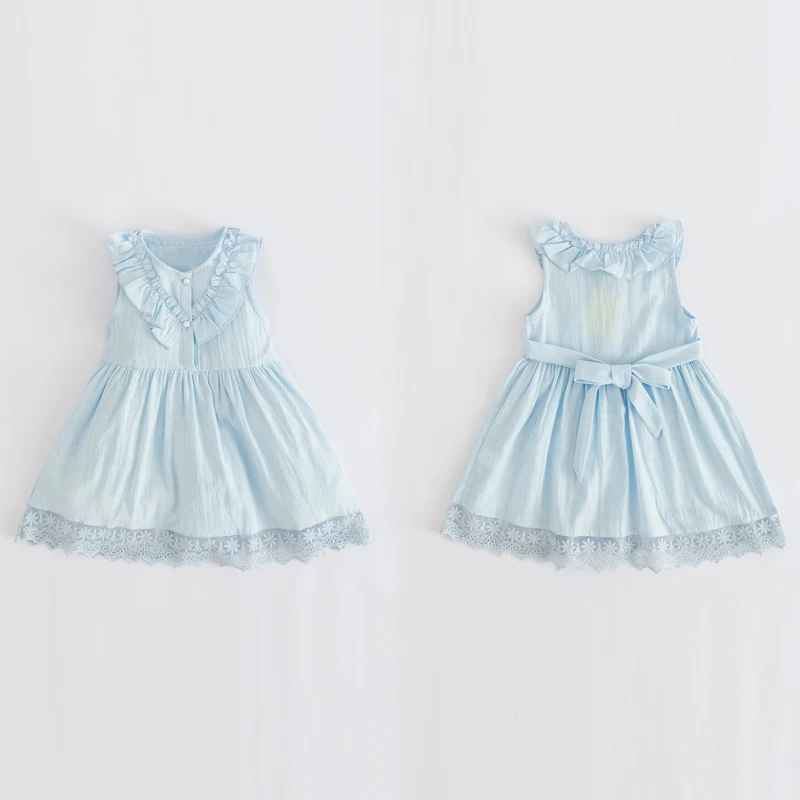 Кружевное платье принцессы для девочек 2 - 8 лет летнее одежда маленьких хлопковое