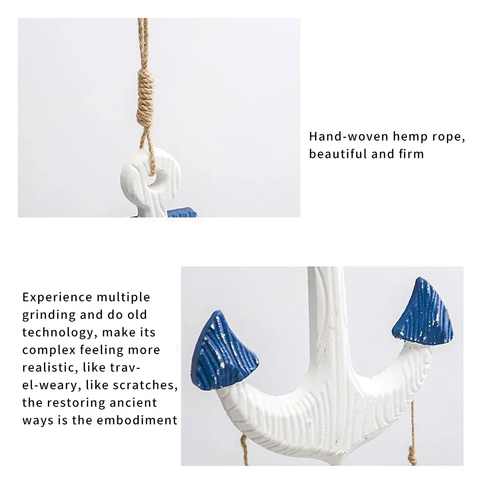 

Ocean Wind Chime Hanging Ornament Craft Wall Boat Fish Wooden Pendant Art Decoration Pendant Home Curtain Anchor Ornaments Gifts