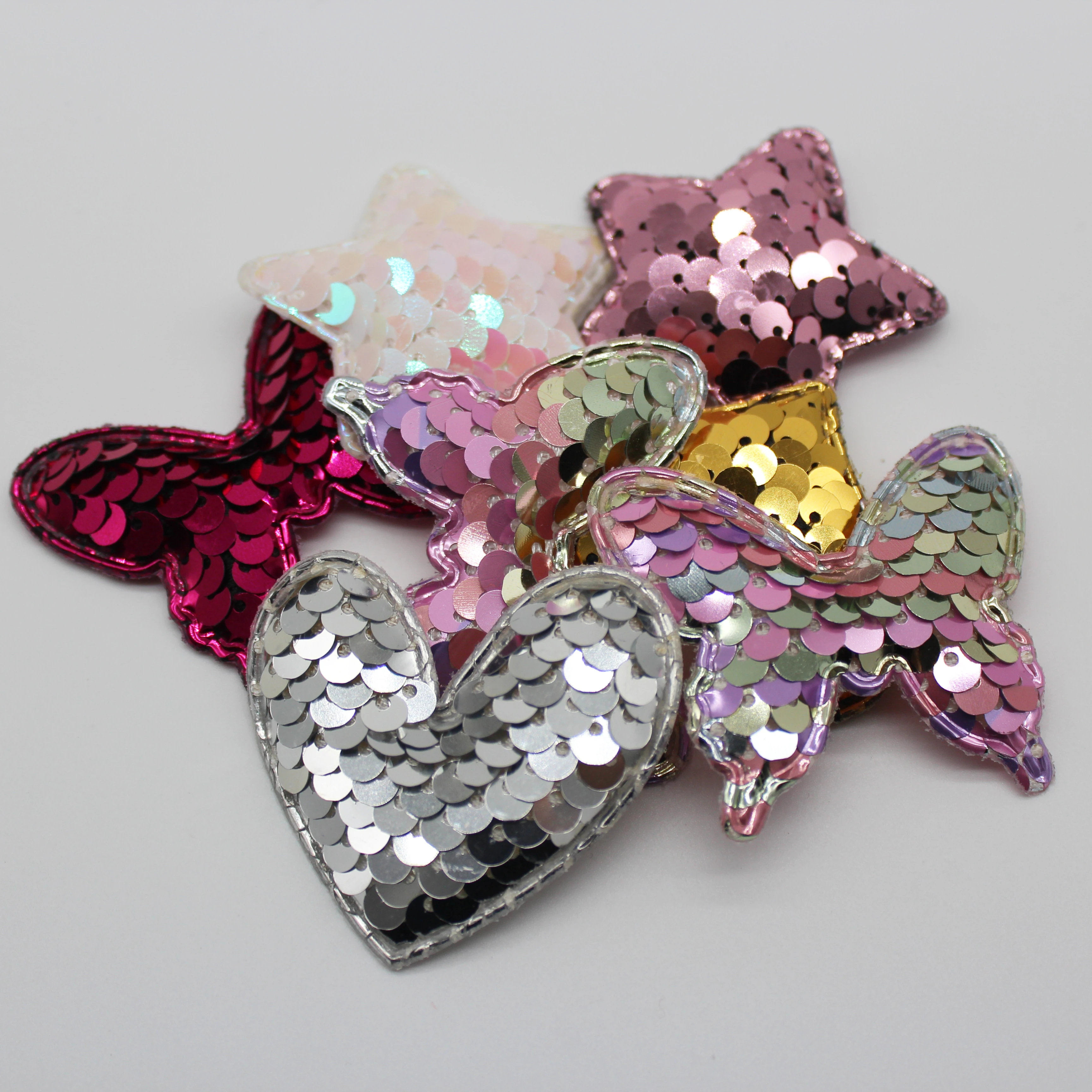 

Glitter Patches Butterfly Ear Crown Pattern Padded Patch DIY Craft Supplie Scrapbooking Appliqued Headwear Sequined Accessories