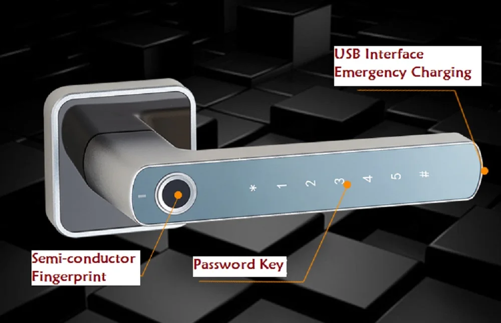 Fingerprint смартфон бескнопочный электронный дверной замок, цифровой разблокировка пароля Крытый ручка с замком для домашнего офиса и AirBNB
