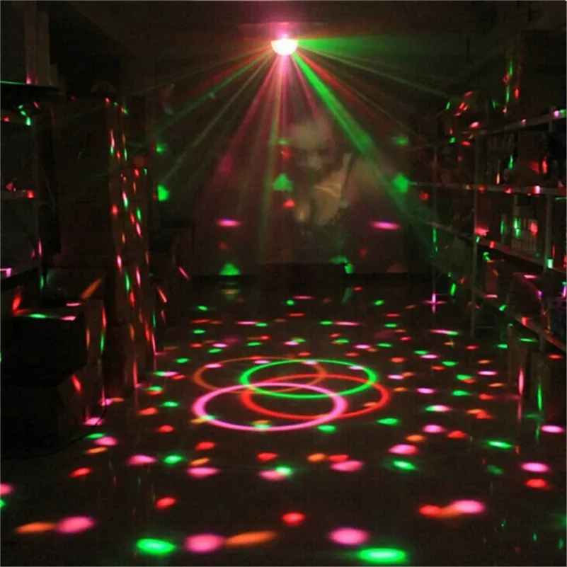 

Sound Activated Rotating Disco Ball DJ Party Lights 3W RGB LED Stage Lights For Christmas Home KTV Xmas Wedding Show Pub