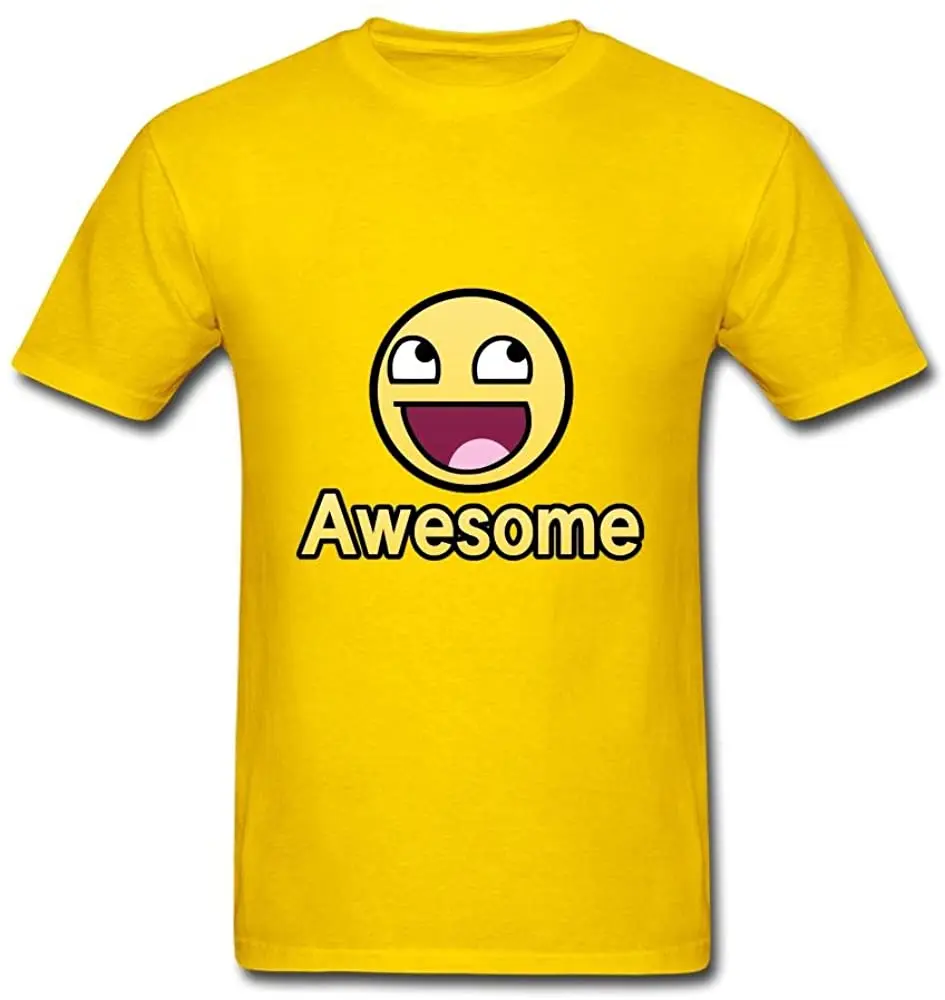 

Men's Awesome T Shirt Yellow New Summer Mens Cool Tee 2020 Breathable Short Sleeve Tshirt