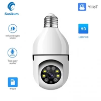 360 degree led light full hd 1080p wireless panoramic camera home security wifi cctv smart bulb lamp ip camera two ways audio