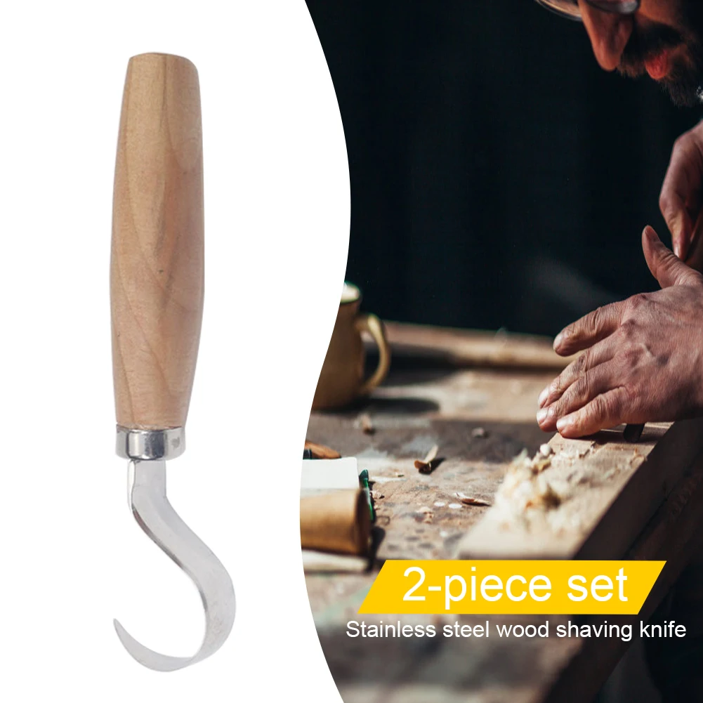 

2pcs Wood Carving Cutter Woodwork Sculptural Spoon Hook Carving Knife Tools