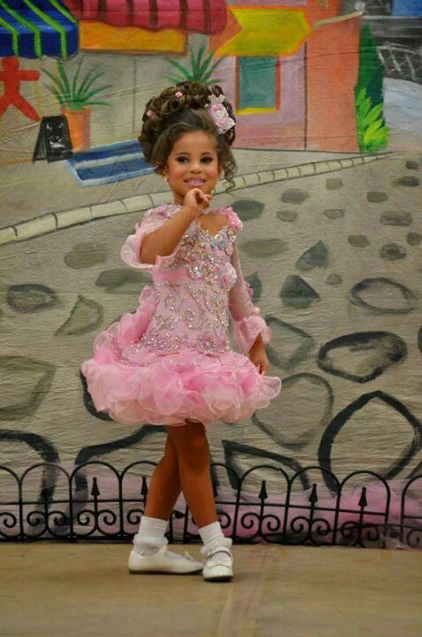 Реальное изображение платья для девочек розовое бальное платье из органзы с