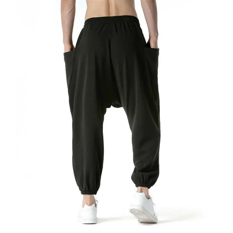 

Mens Baggy Harem Pants Ali Baba Casual Trousers Workout Sports Gym Sweatpants
