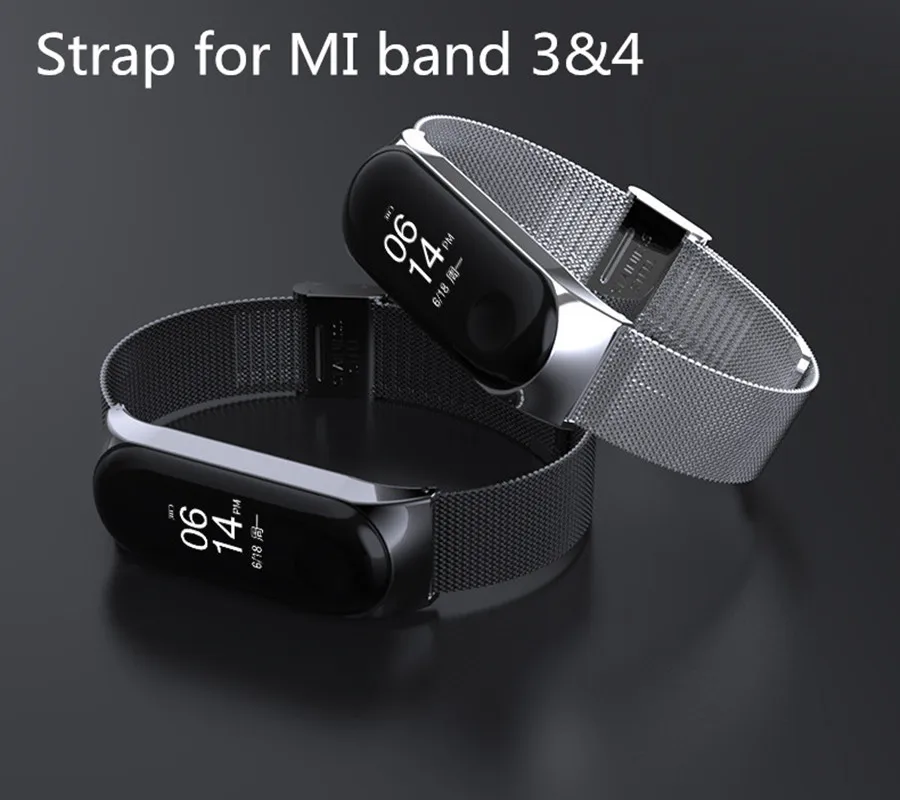 Metal Bracelet for Xiaomi Band 3/4 Wrist Strap Miband 4 Wristband Smart Watch Stainless Steel Mi band 3 | Электроника