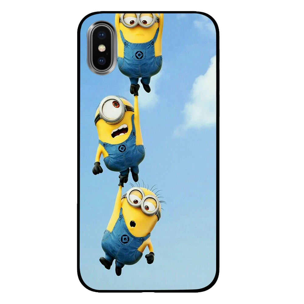 7 С милыми миньонами из мультфильма черные чехлы для телефонов iPhone 5 5S SE 6 6s 7 8 Plus X XS Max XR задняя крышка - Цвет: 7