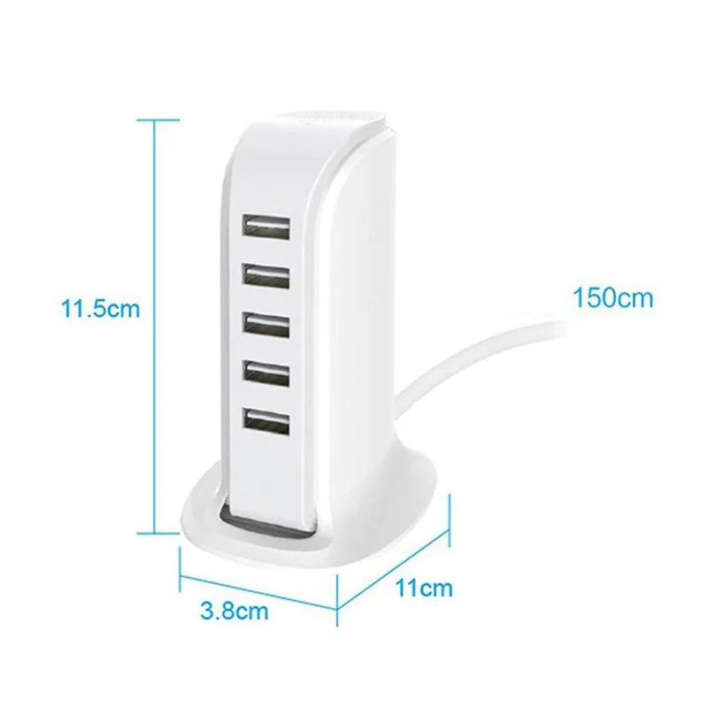 5 портов USB зарядное устройство концентратор мульти док-станция для зарядки с