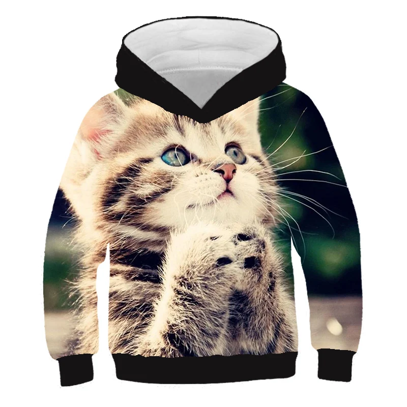 

Big Boy Animal Hoodies Spring Hooded Sweatshirt For Boys Cartoon Anime Cat Cute Kids Coats Children Pullover Casual Tops