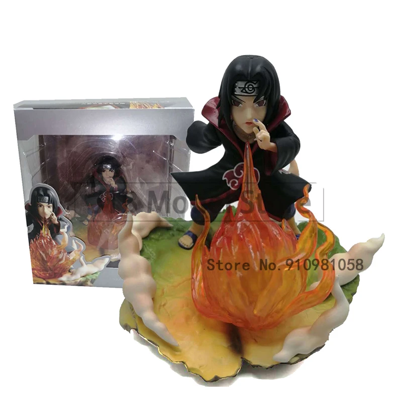 

13CM Naruto Anime Q Version Uchiha Itachi Weasel Fireball Statue 13CM PVC Decoration Collectible Model Toys Doll Gift Figma