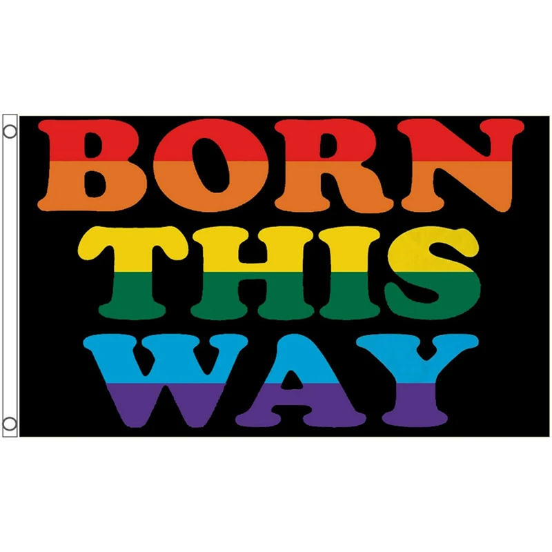 Радужный Флаг Born This Way x 90 см ЛГБТ геев лесбиянок гордость украшение из полиэстера