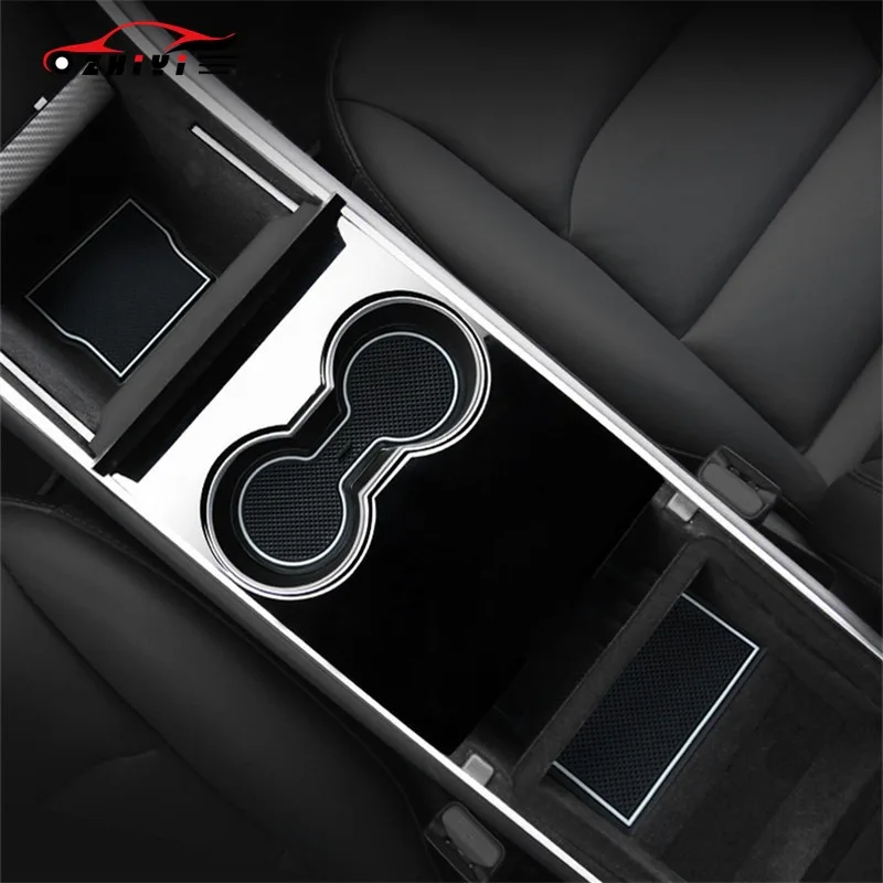 

Car Interior Accessories Are Suitable for Tesla Model 3 Water Cup Non-slip Mat, Dustproof, Waterproof and Anti-dirty Mat 7 PCS