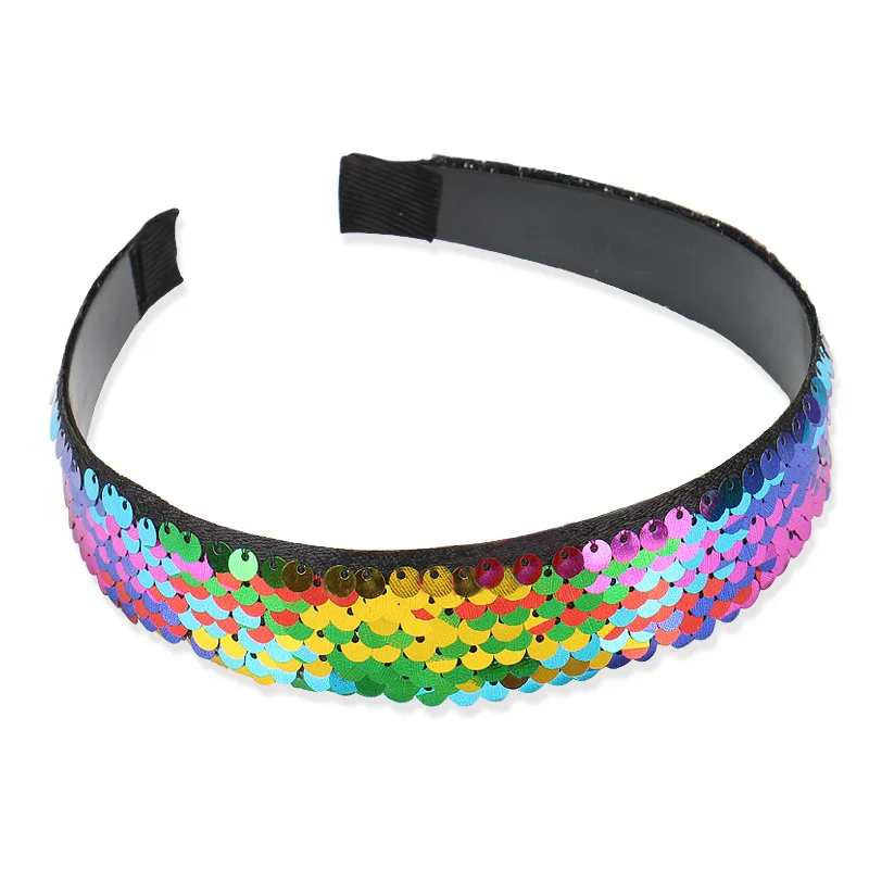 Повязка на голову с двусторонними блестками для девочек |