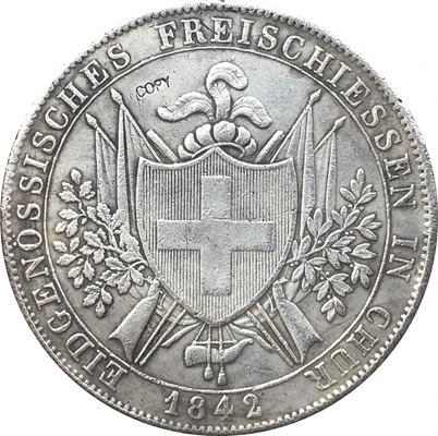 

Копия швейцарских монет 1842, бесплатная доставка