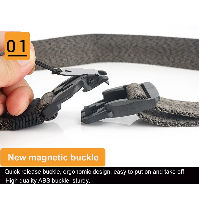 Магнитный тактический ремень с быстроразъемной магнитной пряжкой мягкий