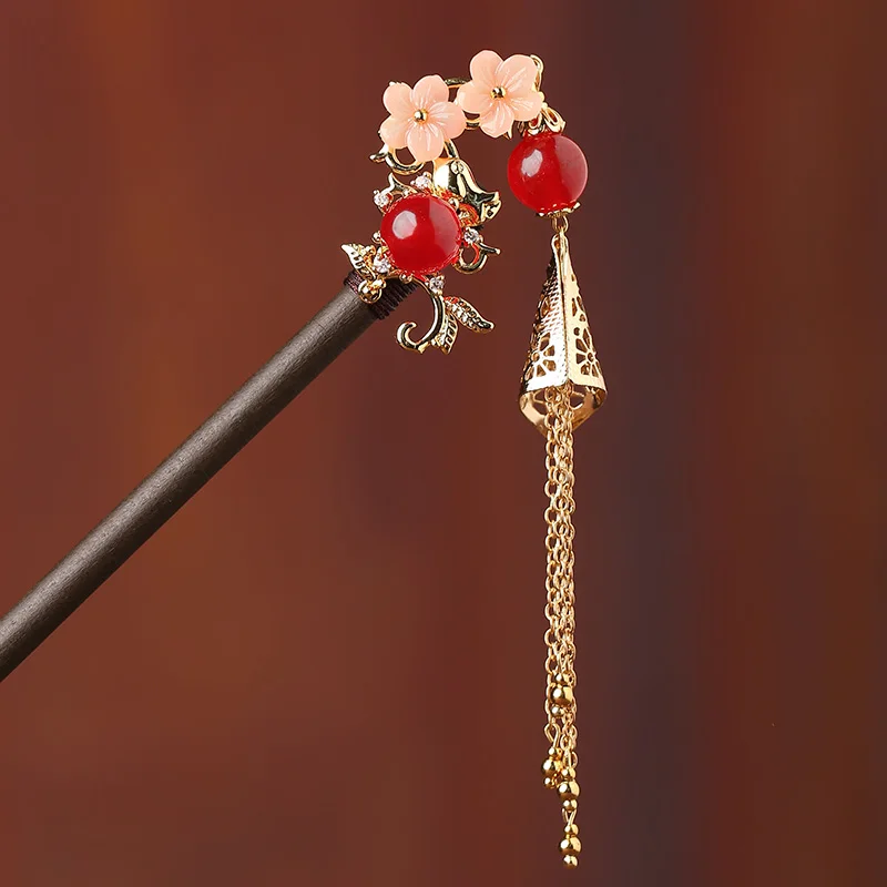 

Ancient style chinese style hairpin female classical court step tassel hair tiara half-tied ball hair bridal accessory braid