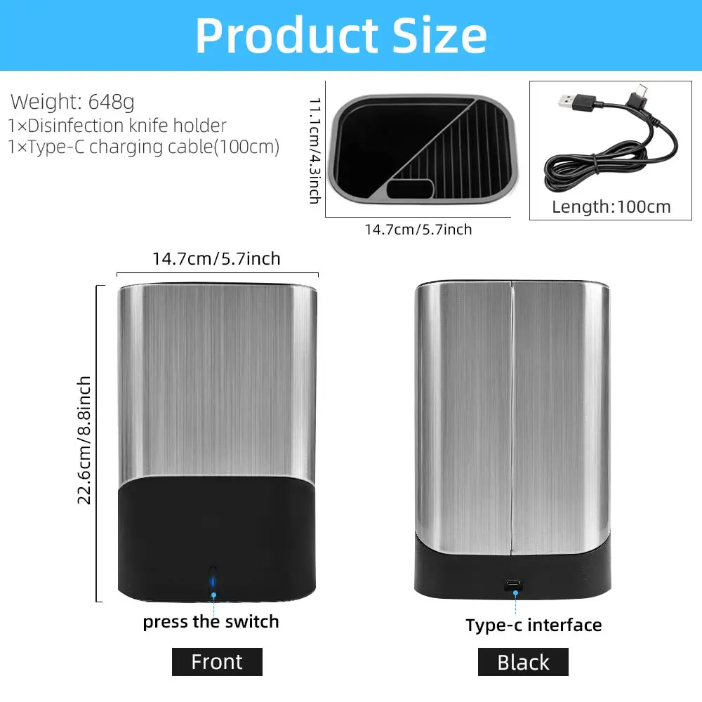 

Knife Holder Stand Sterilization For Kitchen Knife Fork Knives Block Chef Cleavers Sterilizers Intelligent Knife Holder Rack