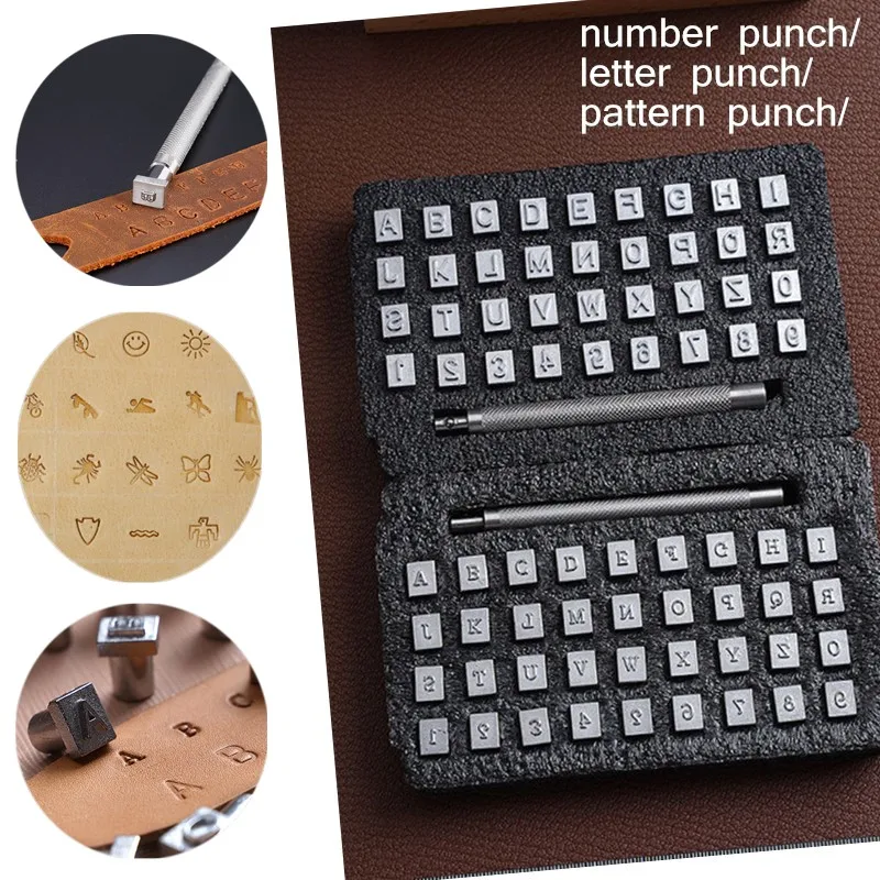 مجموعة ختم الحروف والأرقام المعدنية ، 37 قطعة ، مجموعة أدوات الختم الجلدية DIY ، لأدوات الطباعة الجلدية 3.5/6.5M
