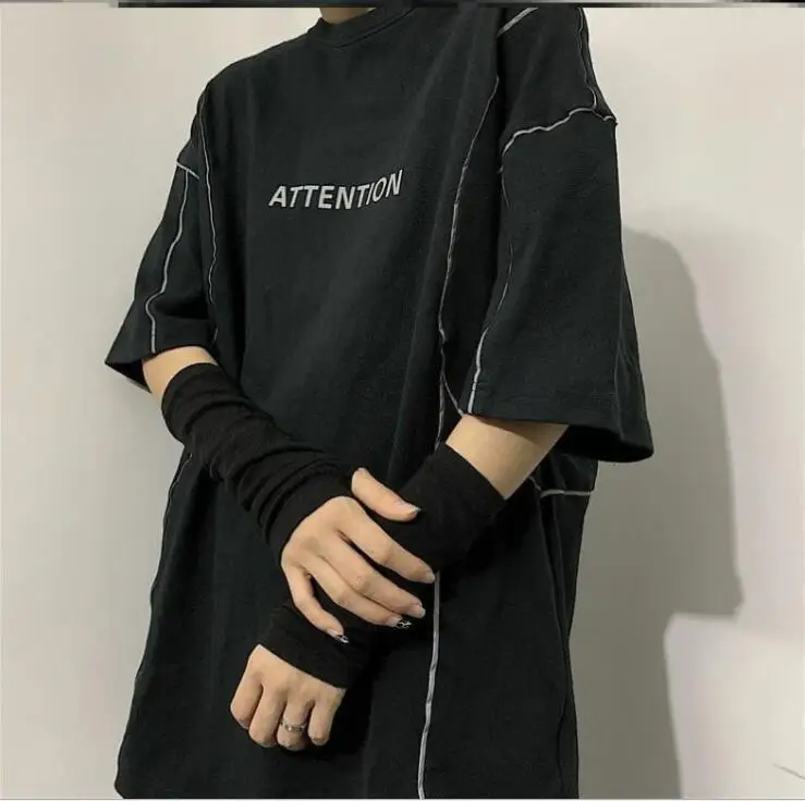 Перчатки в готическом стиле панк-перчатки без пальцев Черный Серый панк манжеты