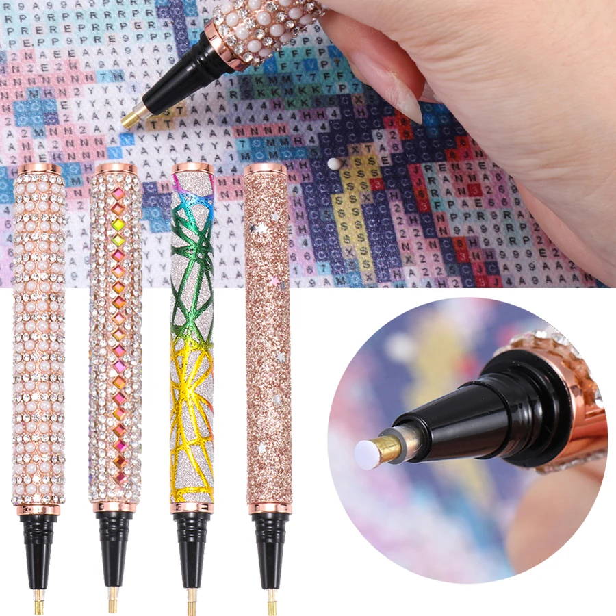 

New Style Glitter 5D DIY Diamond Painting Tool Point Drill Embroidery Gold Powder Diamond Pen Nail Art Cross Stitch Accessories