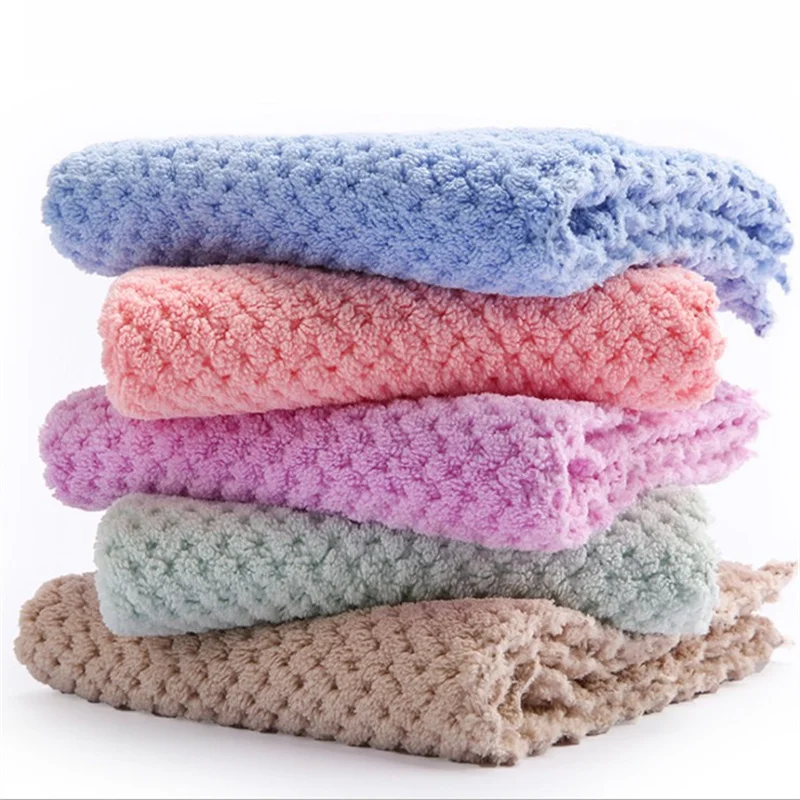 Soft Absorbent Dry Hair Towel Home Kitchen Square Cloth
