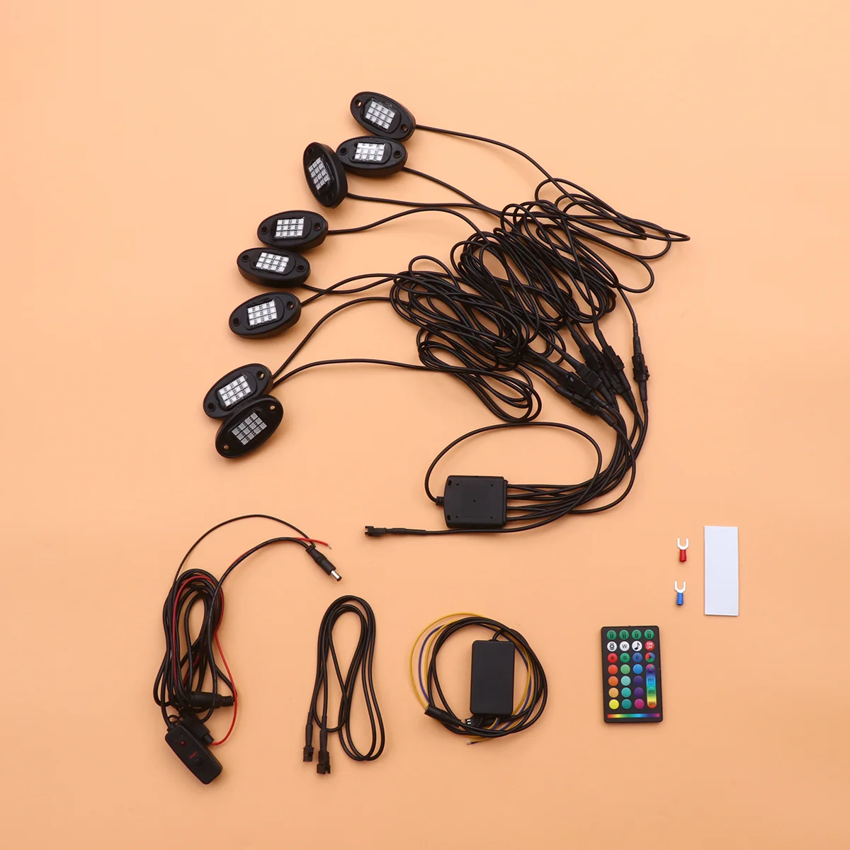 

28 Keys 1 to 8 Streamer Chassis Atmosphere Lamp Creative Waterproof Night Light for Car Motorcycle