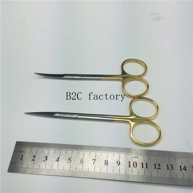 Eye scissors Gold handle Cosmetic plastic surgery instrument double eyelid tool ophthalmic operating | Красота и здоровье