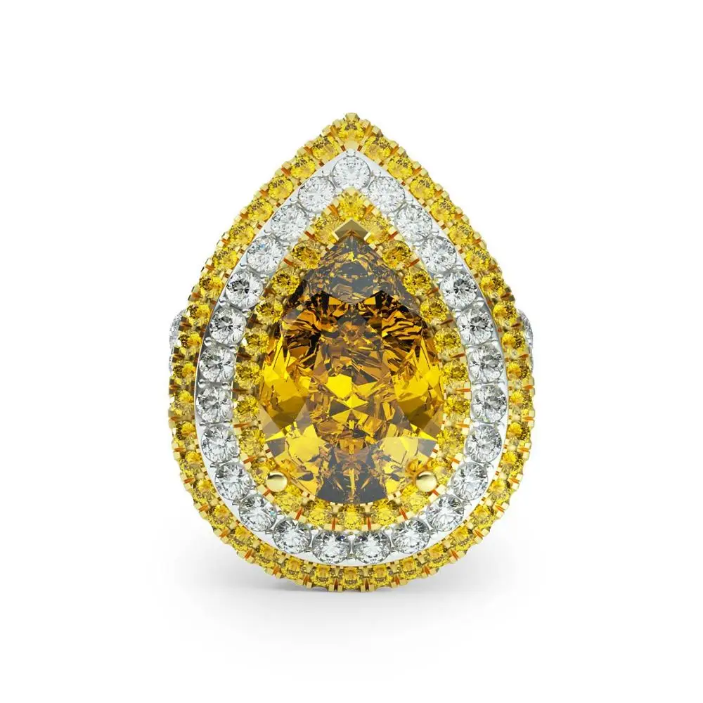 Новое Стильное инкрустированное Цирконом кольцо FUN BEAUTY дамское в форме капли с