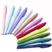 1224pcs japan pentel touch brush fude pen new pastel normal color ses15c sign pen art wrting supplies