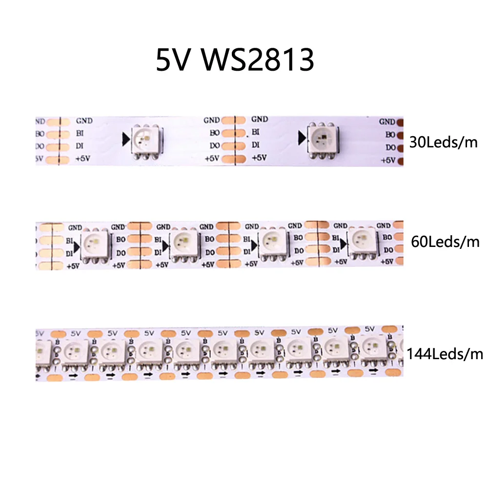 Пиксельная Светодиодная лента WS2813 (обновление WS2812B) RGB индивидуально Адресуемая с