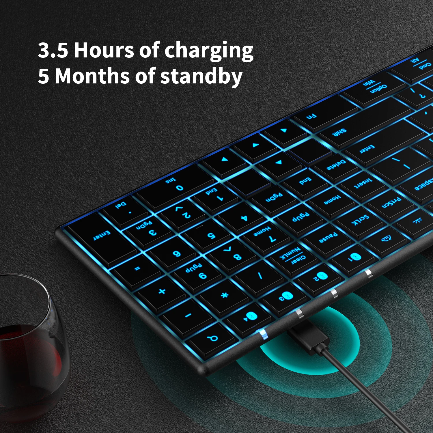 Bluetooth-клавиатура Jelly comb с 7-цветной подсветкой многофункциональная