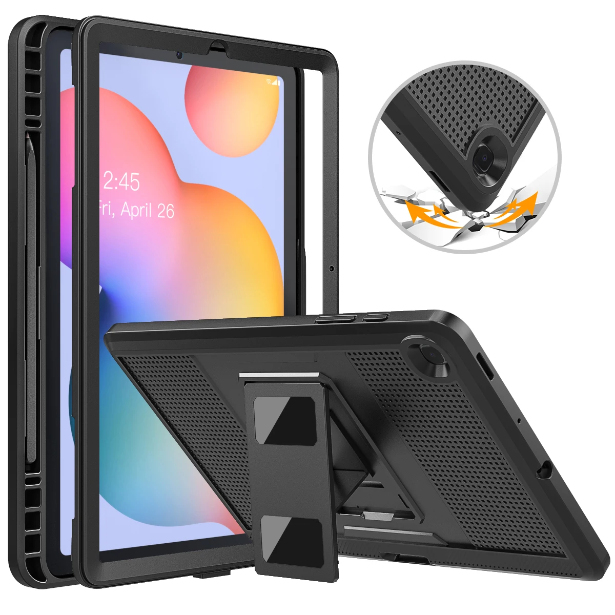 

Case For Samsung Galaxy Tab S6 Lite 10.4" Nice,[Heavy Duty] Shockproof Full Body Rugged Hybrid Cover with Screen Protector&Pecil