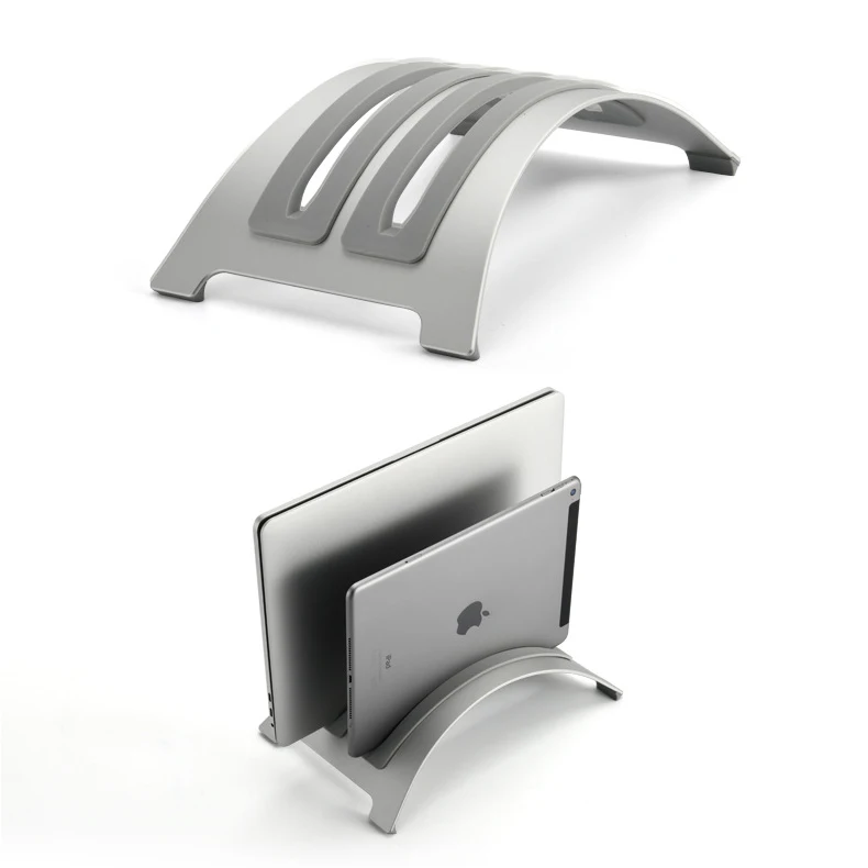 Вертикальная алюминиевая стойка для ноутбука, экономящая пространство, с антипрокручивающимся держателем для всех ноутбуков Apple MacBook Pro Air Retina от 11 до 17 дюймов.