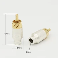 4pcs audio signal cable lotus plug rca plug socket pure copper rca head audio cable plug