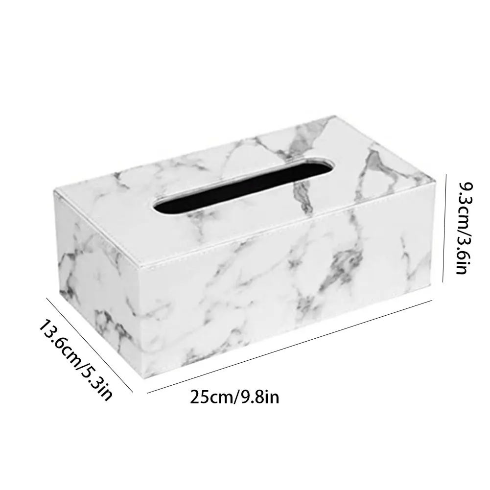 

Tissue Box Holder Marbling Ink Leather Napkin Storage Case Rectangular Paper Case for Cosmetic Tissues Desktop Storage Racks