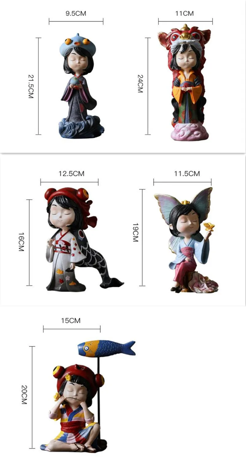 HHT японский мультфильм Скульптура девушки настольные украшения дома бабочка