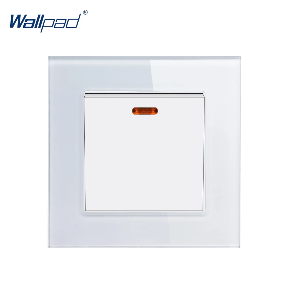 Водонагреватель переключатель Wallpad Роскошная обувь с украшением в виде кристаллов Стекло 110 V-250 V стандарта ЕС, США, Великобритании Стандартный настенный светильник светодиодный индикатор 20A водонагреватель настенный выключатель