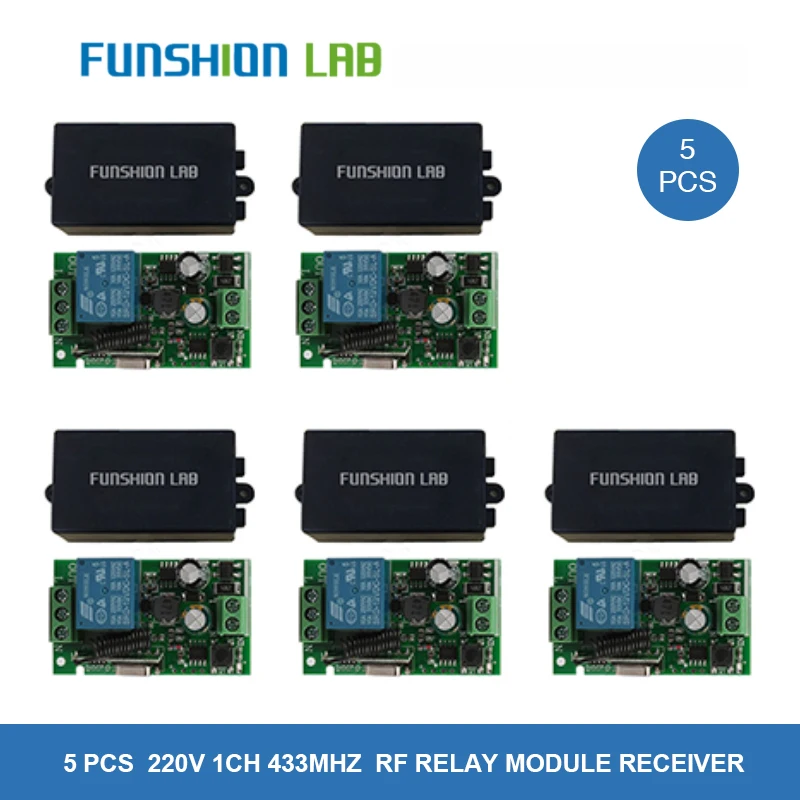 FUNSHION 5 шт. 433 МГц Универсальный беспроводной пульт дистанционного управления 86
