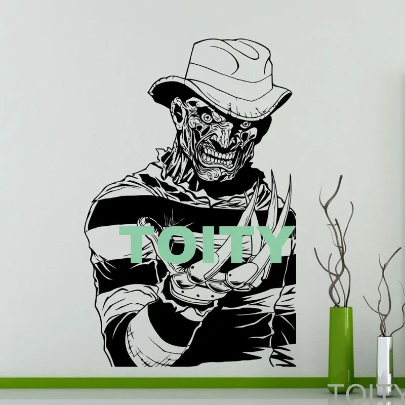 H89cm x W57cm Freddy Krueger стикер на стену Jason Voorhees виниловая наклейка Майкл Майерс Leatherface Hellraiser Pinhead фильм ужасов маньяки плакат - Цвет: H89cm x W57cm