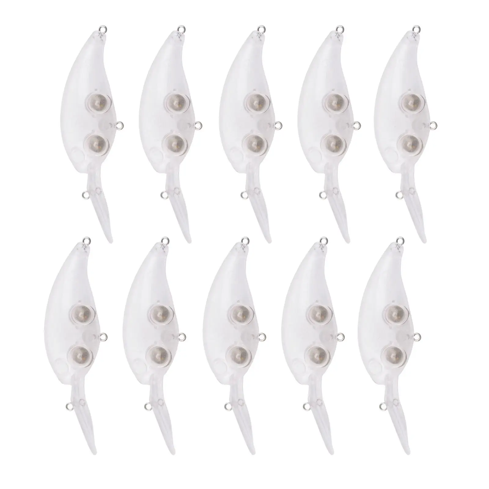 

10PCS Fishing Bait 3D Eyes 10cm Unpainted Hard Lure Crankbait
