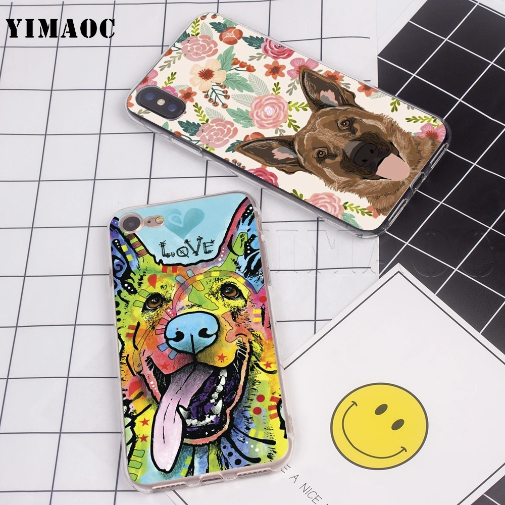 YIMAOC German Shepherd Dog Soft Silicone Case for iPhone 11 Pro XS Max XR X 8 7 6 6S Plus 5 5s se | Мобильные телефоны и