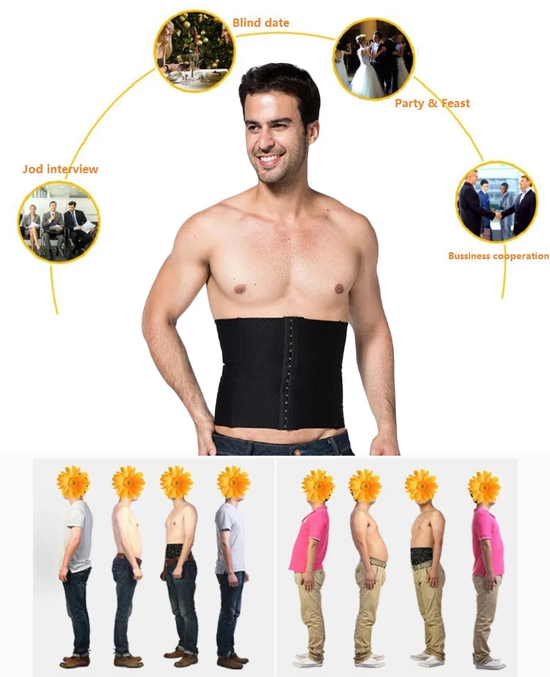 Мужской моделирующий пояс NINGMI для похудения компрессионный тренажер талии