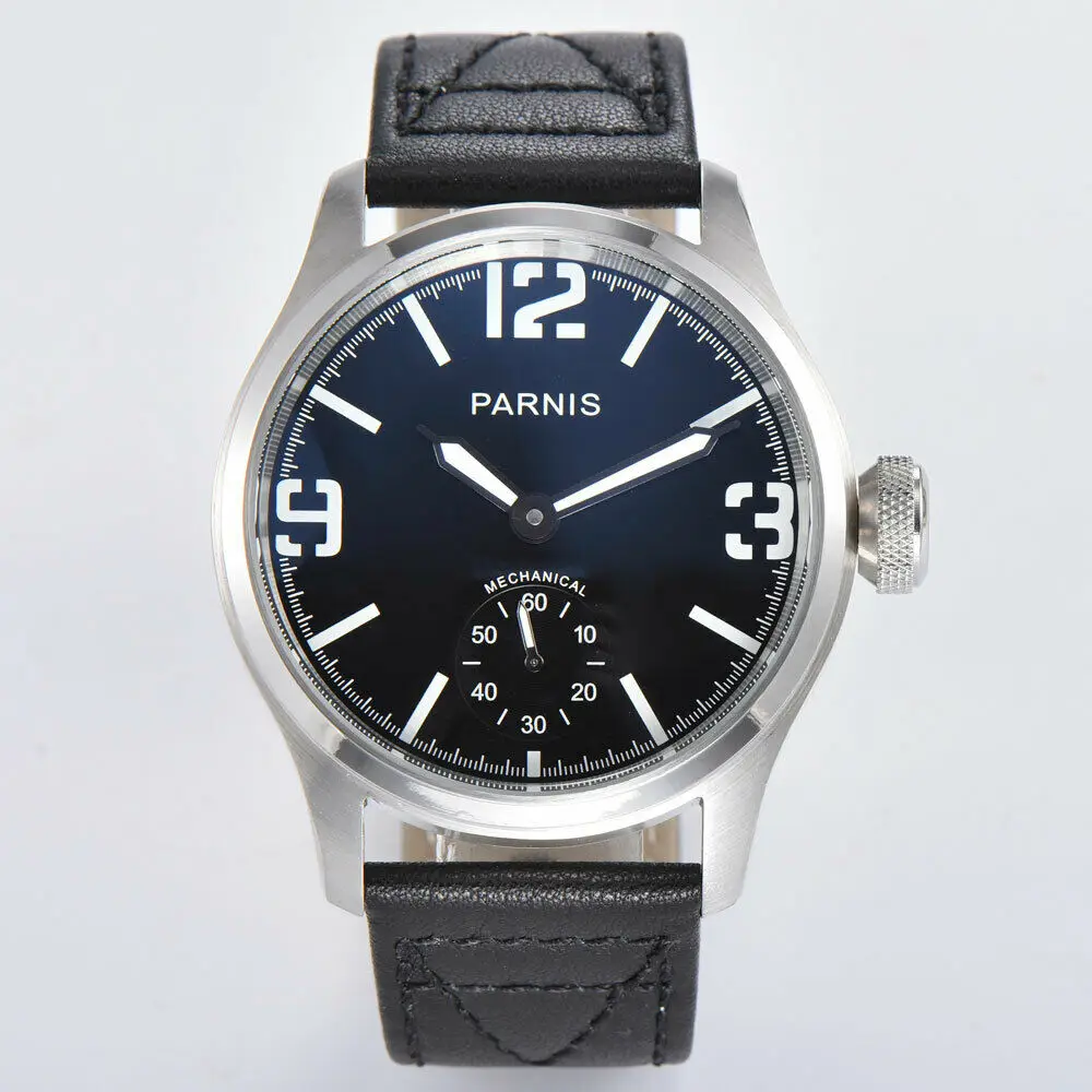 Часы PARNIS st3600 Мужские механические люксовые светящиеся с кожаным ремешком