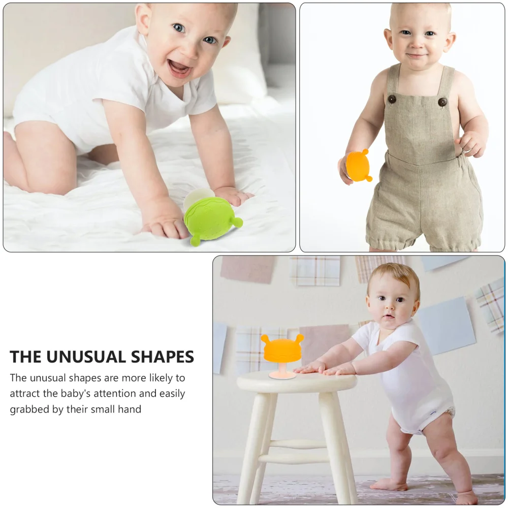 

3Pcs Cartoon Mushroom Shape Silicone Baby Teether Birthday Baby Shower Gift