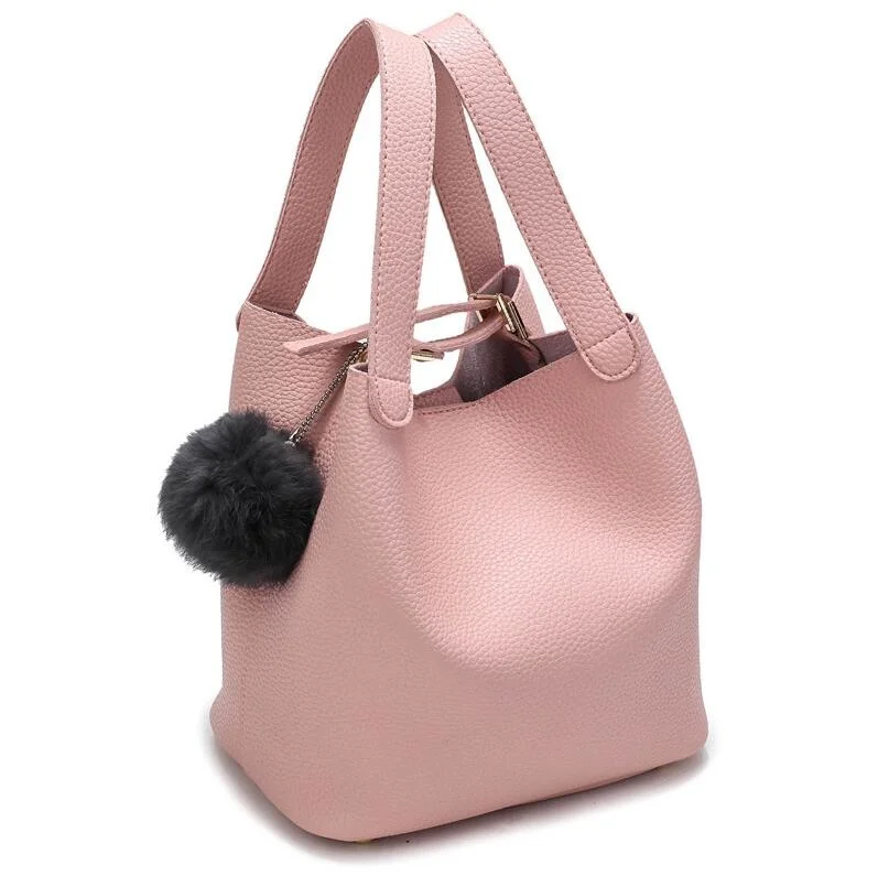 

Fashion PU Leather Ladies Handbags Larger Women's Bag Hair Ball Shoulder Bag Messenger Crossbody Bag for Women