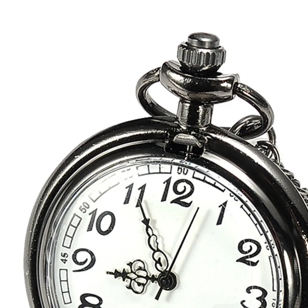 Простые ретро черные глянцевые карманные часы антикварные мужские Висячие