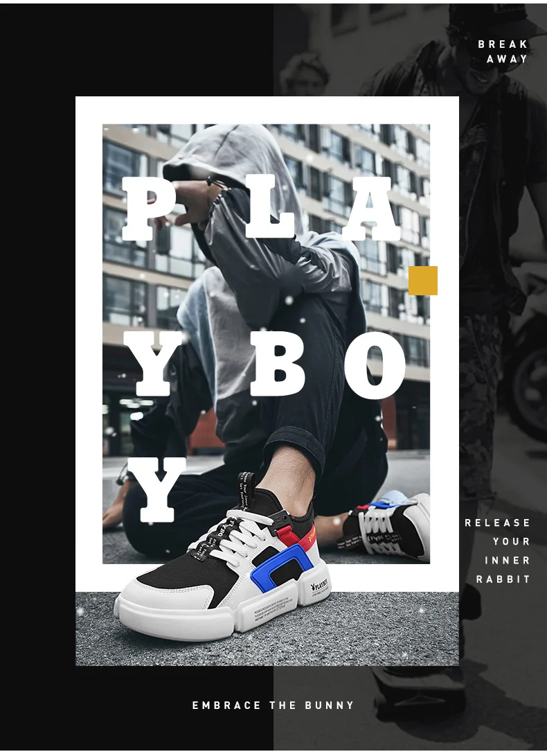 PLAYBOY Новые мужские повседневные кроссовки легкие модные кроссовки дышащая корова спилок+ ПУ+ ткань амортизация Спорт на открытом воздухе